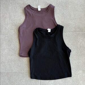 90 Degree By Reflex Ribbed Purple and Black Tops Small